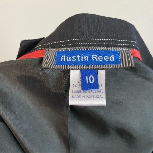 AUSTIN Reed Black Pin Stripe Wool Blend Skirt 10 - Picture 6 of 7